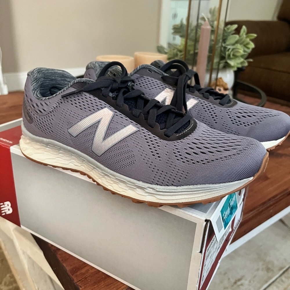 New Balance Lavender and Brown Sneakers